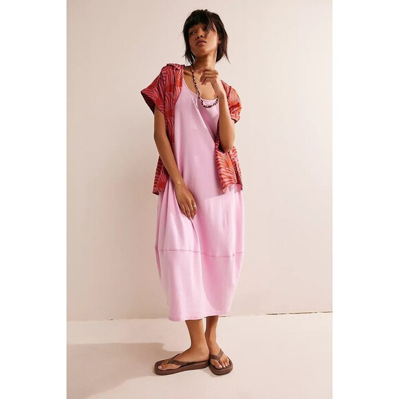 Free People Free-est Perth Barrel T-shirt Midi Dress Beach Cotton M NWT 283194 - Picture 1 of 8